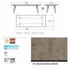 Varaschin Enlace tabla de extensión de jardín con patas de madera de teca, H75 cm Viadurini