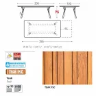 Varaschin Enlace tabla de extensión de jardín con patas de madera de teca, H75 cm Viadurini