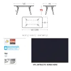 Varaschin Link mesa de jardín extensible de diseño moderno, Al. 73,2 cm Viadurini