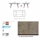 mesa Varaschin Enlace con patas de madera de teca, H 65 cm Viadurini