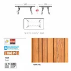 mesa Varaschin Enlace con patas de madera de teca, H 65 cm Viadurini