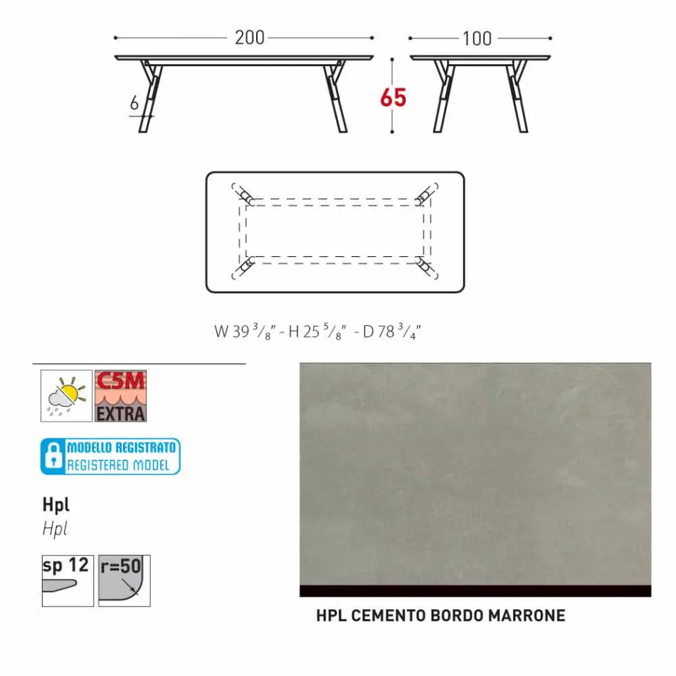 mesa Varaschin Enlace con patas de madera de teca, H 65 cm Viadurini