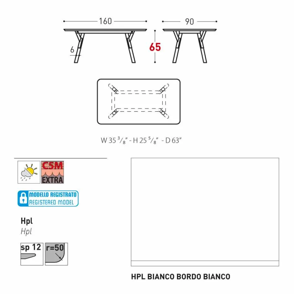 mesa Varaschin Enlace con patas de madera de teca, H 75 cm Viadurini