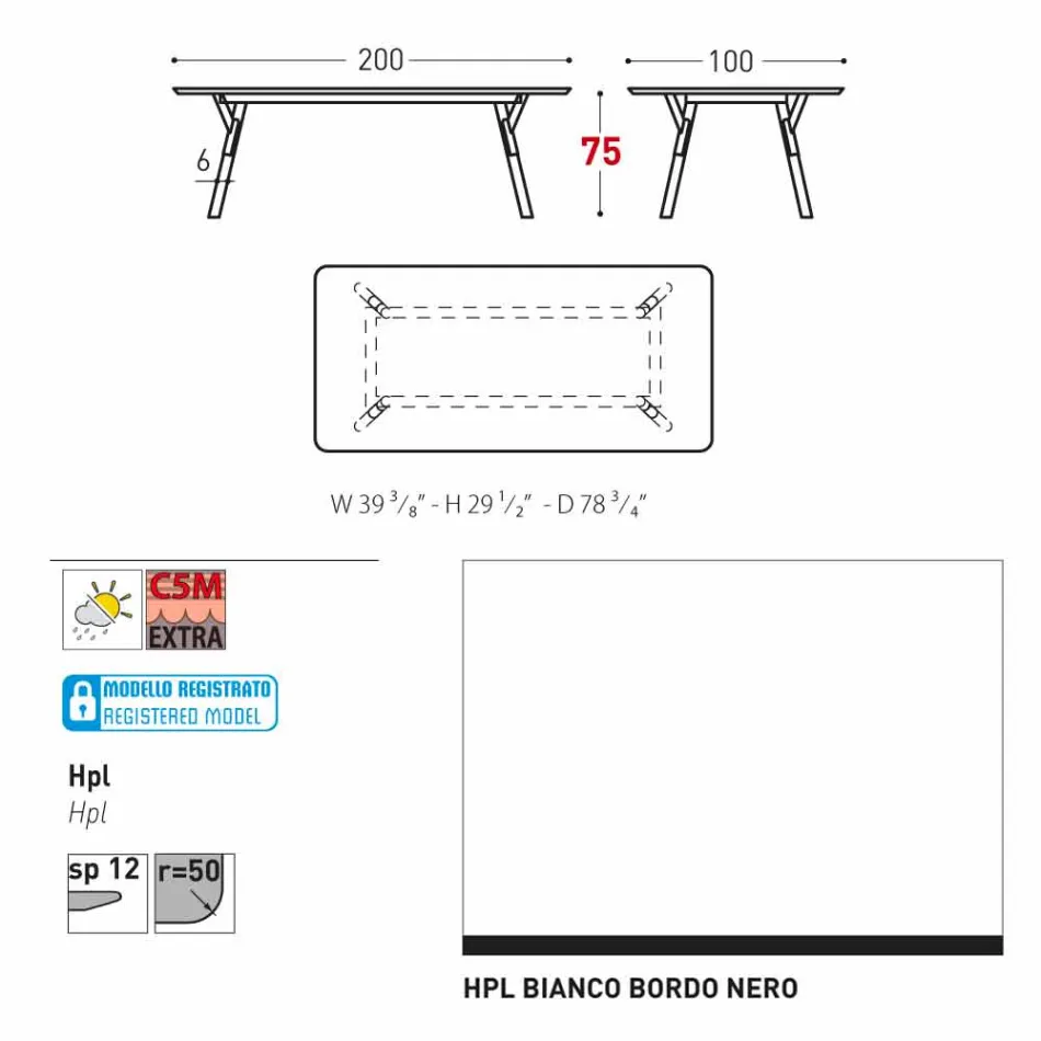 mesa Varaschin Enlace con patas de madera de teca, H 75 cm Viadurini