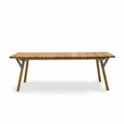 Varaschin Enlace madera de teca de comedor mesa de jardín H 75 cm Viadurini