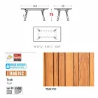 Varaschin Enlace madera de teca de comedor mesa de jardín H 75 cm Viadurini