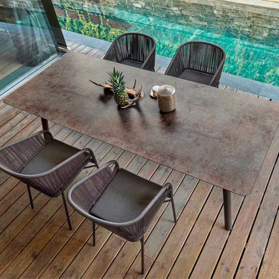 Varaschin Enlace Fijo jardín mesa de comedor o cubierta H 75 cm Viadurini