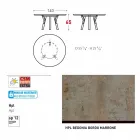 Varaschin enlace Ronda de mesa al aire libre con patas de madera de teca, 65 cm H Viadurini