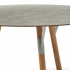 Varaschin une mesa redonda con patas de madera de teca, H 75cm Viadurini