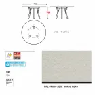 Varaschin une mesa redonda con patas de madera de teca, H 75cm Viadurini