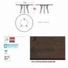 Varaschin Enlaces Mesa redonda diseño moderno jardín, H 75 cm Viadurini