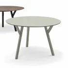 Varaschin Enlaces Mesa redonda diseño moderno jardín, H 75 cm Viadurini