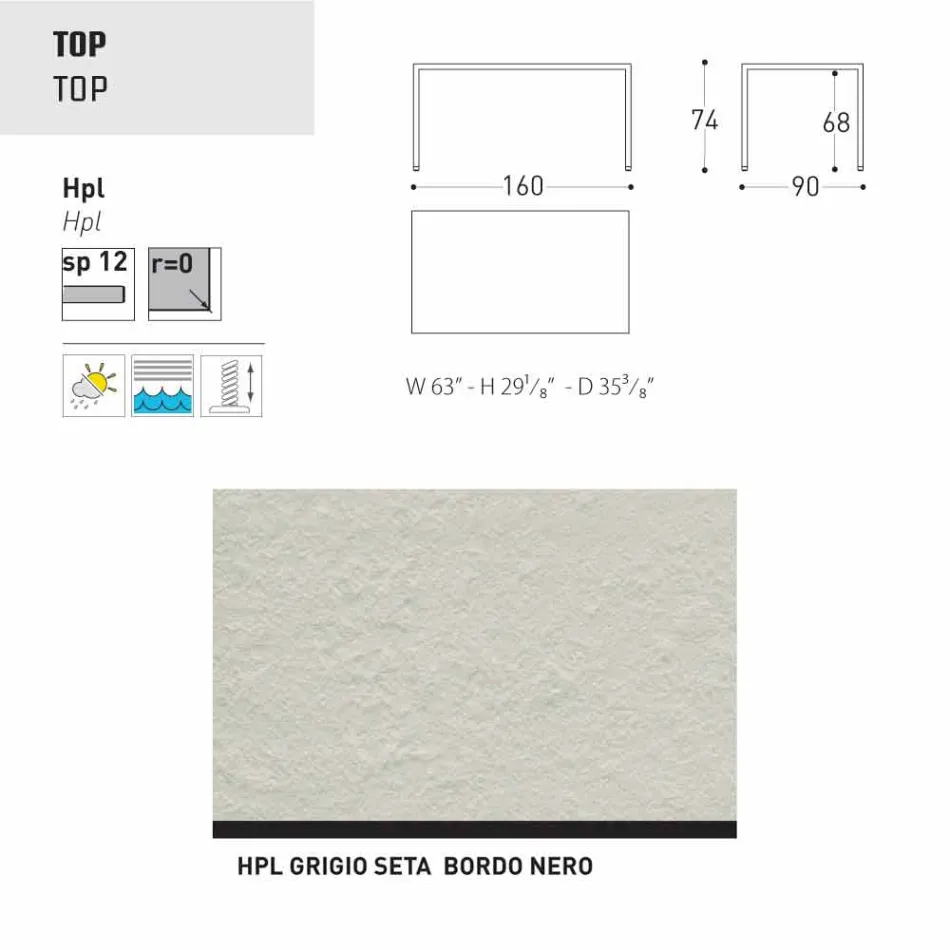 Varaschin Victor mesa para comedor interior y jardín, diseño moderno Viadurini