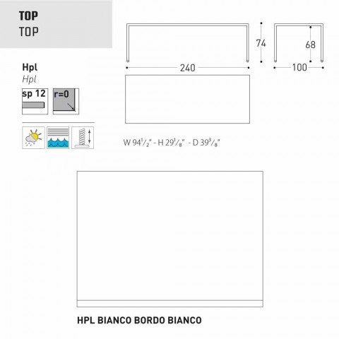 Varaschin Victor mesa para comedor interior y jardín, diseño moderno