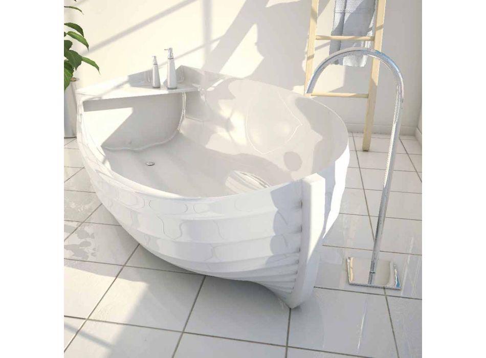 Bañera de diseño en forma de barco Ocean fabricado en Italia. Viadurini
