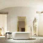Bañera de diseño moderno independiente producida en Italia Zollino Viadurini