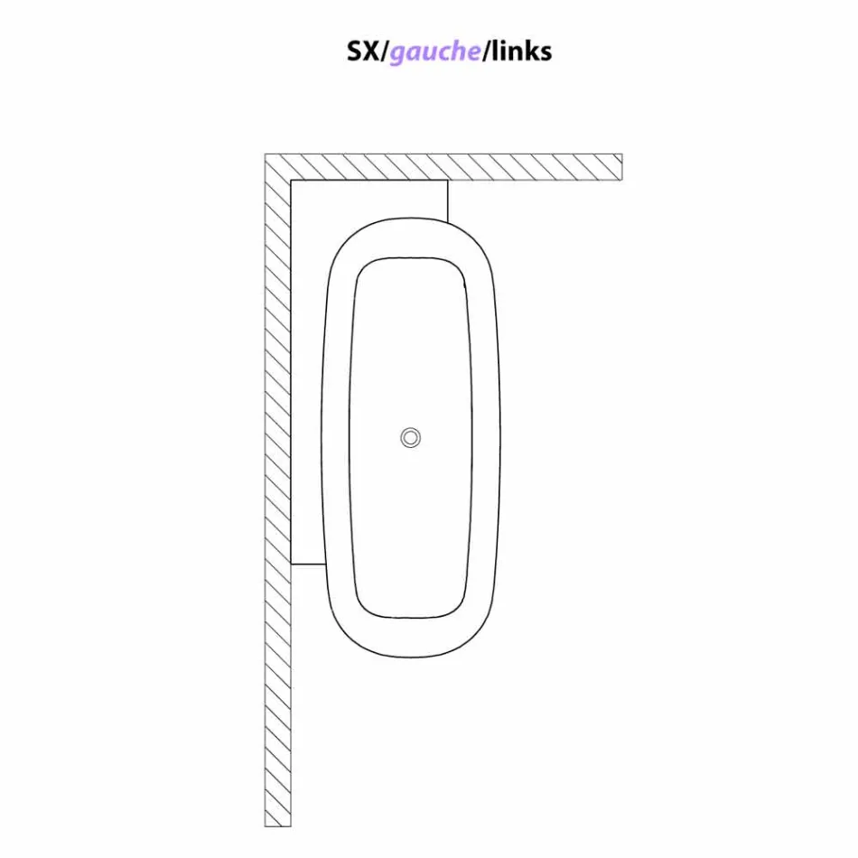 Bañera independiente de diseño blanco de estilo moderno - Lipperiavas1 Viadurini