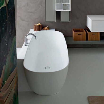 Bañera independiente de diseño blanco de estilo moderno - Lipperiavas1 Viadurini