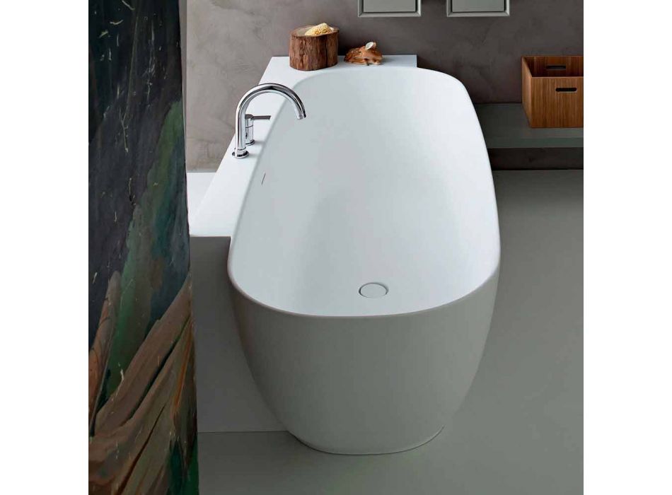 Bañera independiente de diseño blanco de estilo moderno - Lipperiavas1 Viadurini