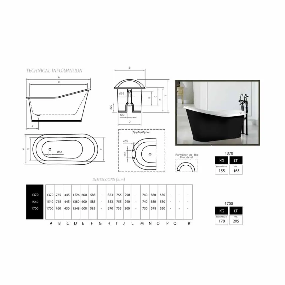 diseño de baño independiente fundido pintado viejo del hierro Viadurini