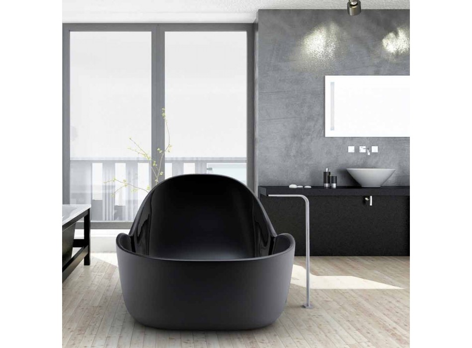 Bañera independiente lacada, diseño moderno, Wave Viadurini