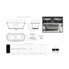 Bañera en baño de diseño con hierro fundido Pierce acabado brillante Viadurini