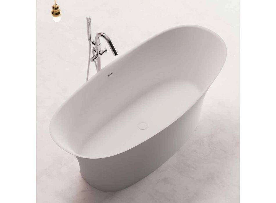 Bañera de diseño independiente, Diseño de superficie sólida - Aspecto Viadurini