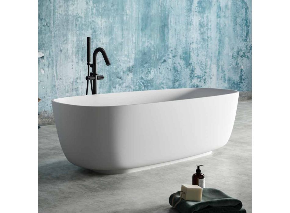 Bañera independiente de diseño moderno, en superficie sólida - Canossa Viadurini