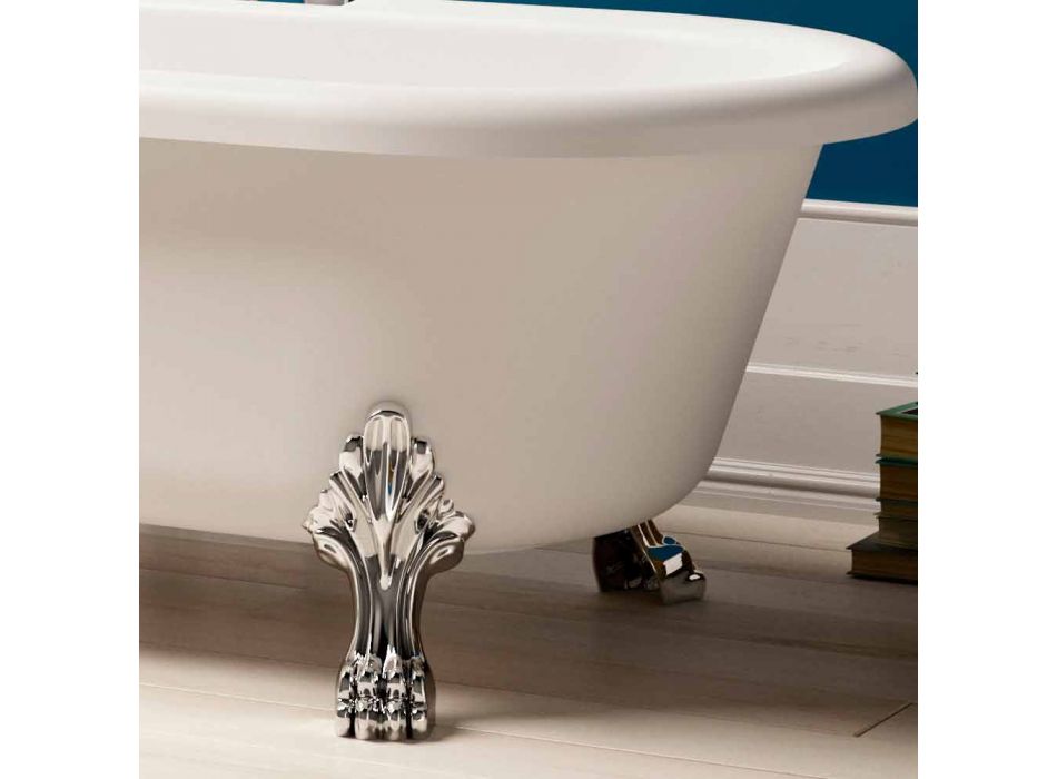 Diseño de baño independiente, pies en acabado cromado - Gratis Viadurini