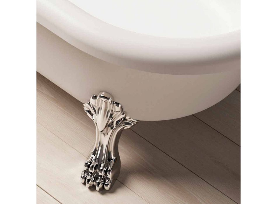 Diseño de baño independiente, pies en acabado cromado - Gratis Viadurini