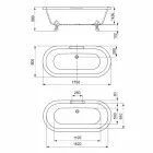 Diseño de baño independiente, pies en acabado cromado - Gratis Viadurini
