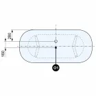 Diseño de baño independiente, pies en acabado cromado - Gratis Viadurini