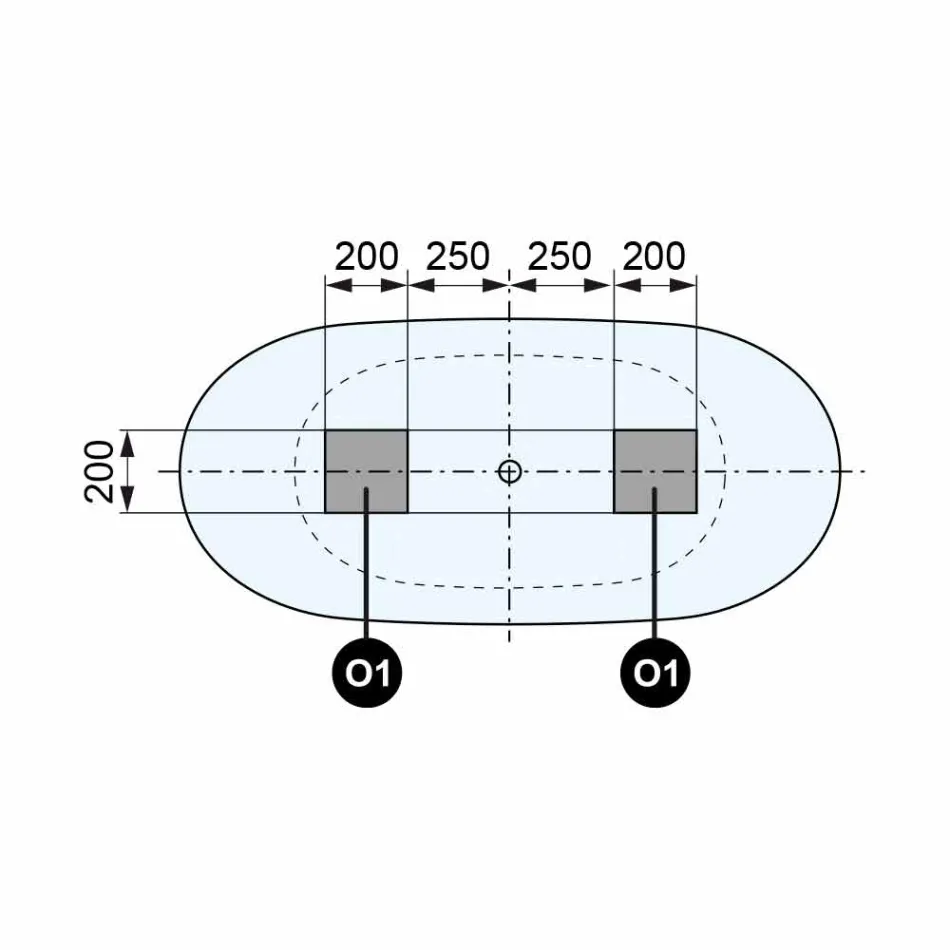 Bañera independiente, hecha en Italia, en superficie sólida - Flow Viadurini