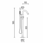 Bañera independiente, hecha en Italia, en superficie sólida - Flow Viadurini