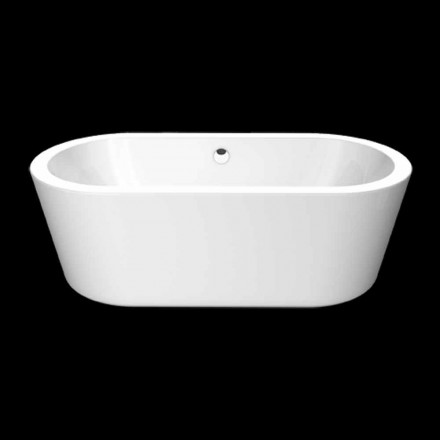 Baño de diseño acrílico blanco independiente Nicole Pequeño 1675x777 mm Viadurini