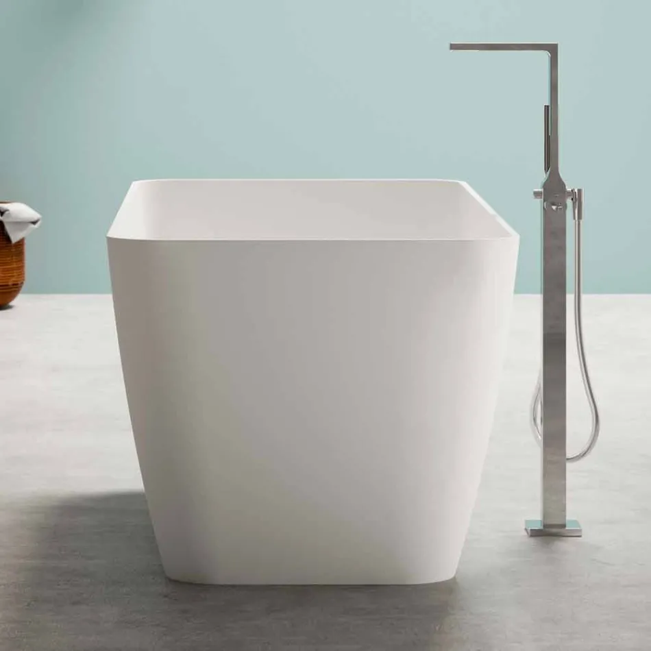 Baño independiente de diseño moderno blanco brillante o mate - cara Viadurini