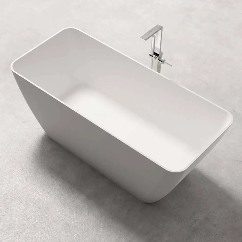 Baño independiente de diseño moderno blanco brillante o mate - cara Viadurini