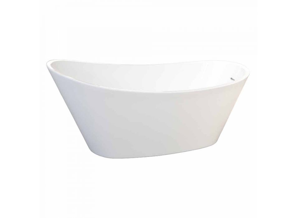 baño independiente en acrílico moderno diseño blanco Nataly, 1700x745mm Viadurini