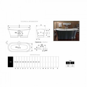bañera independiente de hierro fundido con un diseño original de Cox