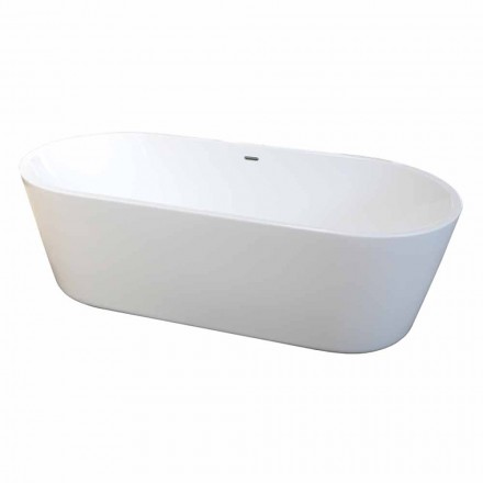 bañera independiente moderna en acrílico blanco 1675x780mm Nicole2 Pequeño Viadurini