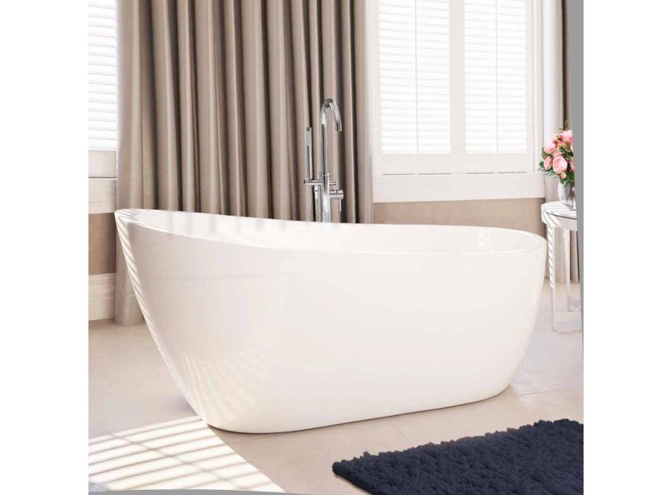 bañera independiente moderna en acrílico blanco 1730x775 mm Abbie Viadurini
