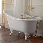 Bañera independiente vintage en hierro fundido blanco hecho en Italia - Paulina Viadurini