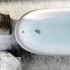 Bañera independiente de resina azul de diseño clásico, Fregona Viadurini