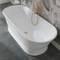 Bañera de superficie sólida con rebosadero integrado Made in Italy - Aurelio