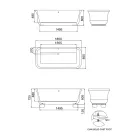 Bañera rectangular de superficie sólida con esquinas blandas Made in Italy - Fulvio Viadurini
