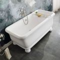 Bañera rectangular de superficie sólida con esquinas blandas Made in Italy - Fulvio