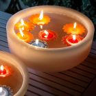 Bañera redonda de cera con velas flotantes de colores Made in Italy - Utina Viadurini