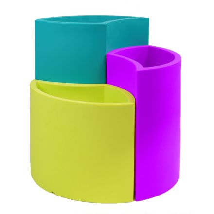 Jarrones Modulares en Polietileno de Colores Made in Italy 3 Piezas - Flowes Viadurini