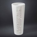 Jarrón alto para interior de cerámica blanca con decoración Made in Italy - Calisto