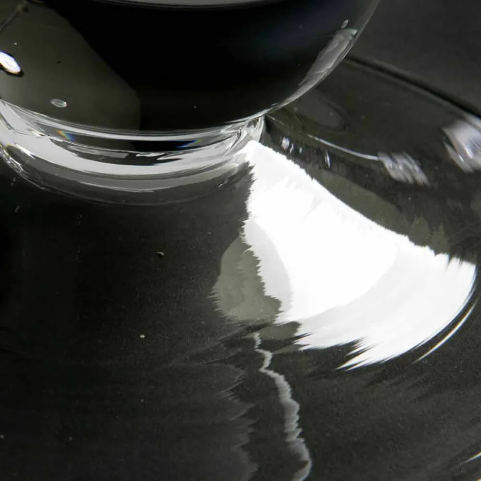 Jarrón alto de interior en vidrio blanco y transparente Made in Italy - Clodino Viadurini